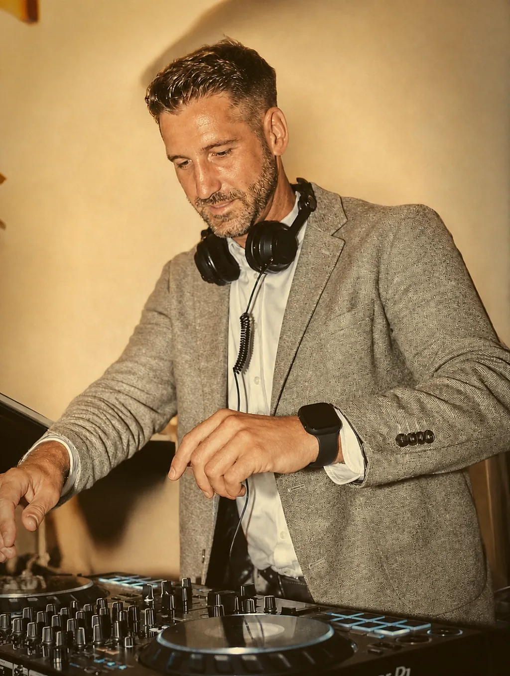 DJ Marcel Wagner, energetischer Moment im Set DJ Marcel Wagner, energetischer Moment im Set